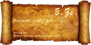 Bocsan Zsóka névjegykártya